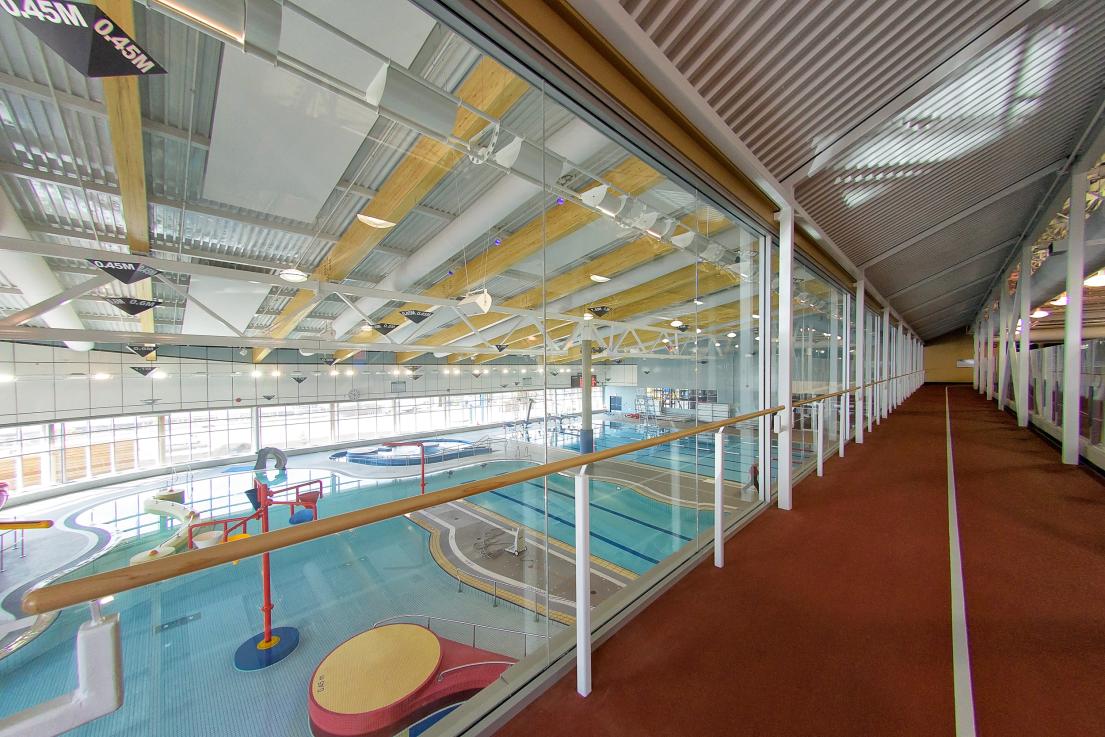 view of pool from walking track