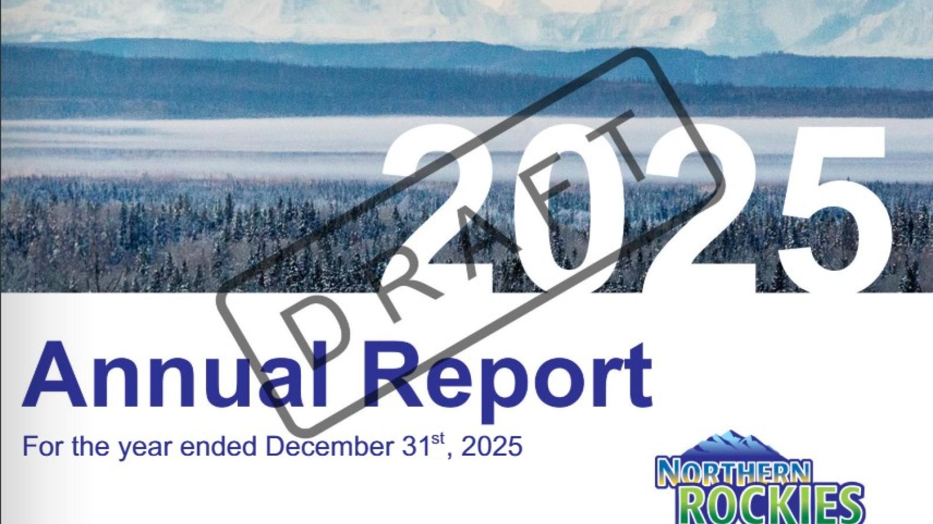 Draft 2025 Annual Report cover image with DRAFT watermark across the front