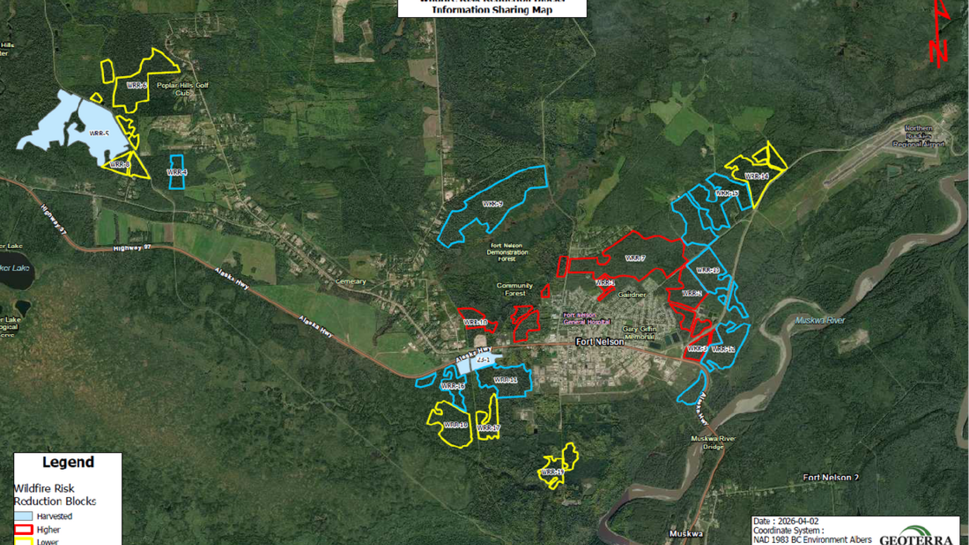 Wildfire risk reduction map